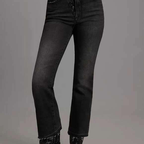 Good American Mid-Rise Crop Mini Bootcut Flare Jeans 4/27 - Picture 2 of 7